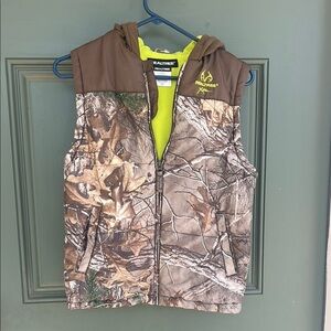 Realtree Brown and Green Camo Vest with Hood